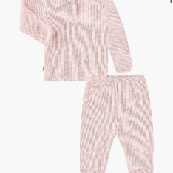 Paige Lauren Kids' Stretch Organic Cotton Blend Thermal Top & Leggings Set - Picture 1 of 4